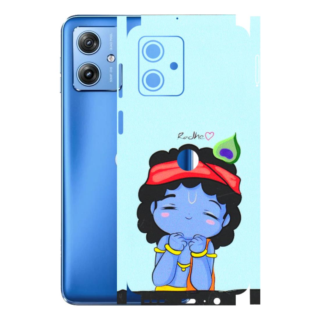 Motorola Phone Skins (All Models) - Radhe Radhe Cute Toon - 3D Embossed Finish (L-05) Motorola G64 (5G)