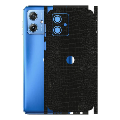 Motorola Phone Skins (All Models) - Snake Leather Black - 3D Embossed Finish (L-107) Motorola G64 (5G)