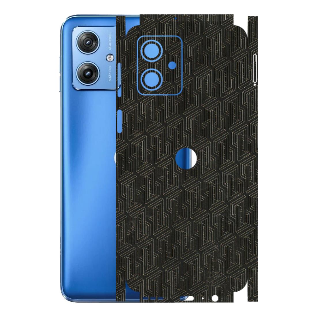 Motorola Phone Skins (All Models) - Black Abstract Pattern - 3D Embossed Finish (L-117) Motorola G64 (5G)