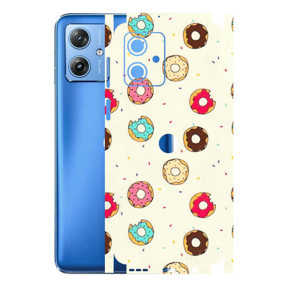 Motorola Phone Skins (All Models) - Mini Donuts Doodle Art - 3D Embossed Finish (L-122) Motorola G64 (5G)