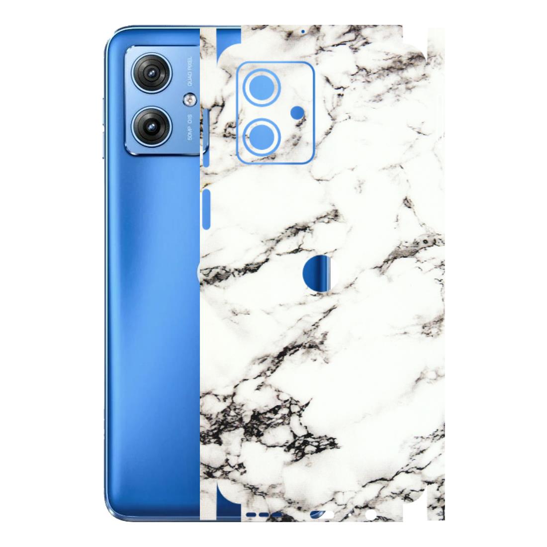 Motorola Phone Skins (All Models) - Black and White Marble Texture - 3D Embossed Finish (L-124) Motorola G64 (5G)