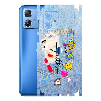Motorola Phone Skins (All Models) - Denim Jeans Pocket - 3D Embossed Finish (L-134) Motorola G64 (5G)