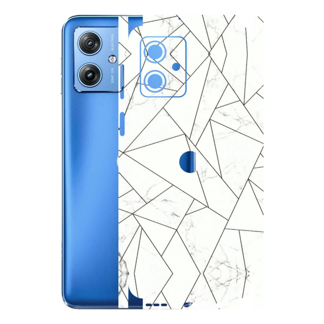 Motorola Phone Skins (All Models) - Luxury White Marble Effect - 3D Embossed Finish (L-168) Motorola G64 (5G)