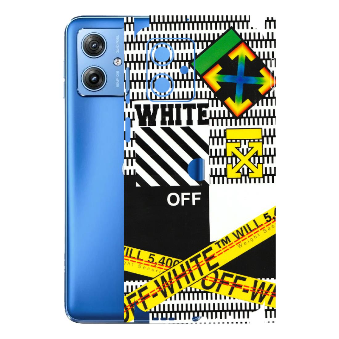Motorola Phone Skins (All Models) - White Off Abstract - 3D Embossed Finish (L-172) Motorola G64 (5G)