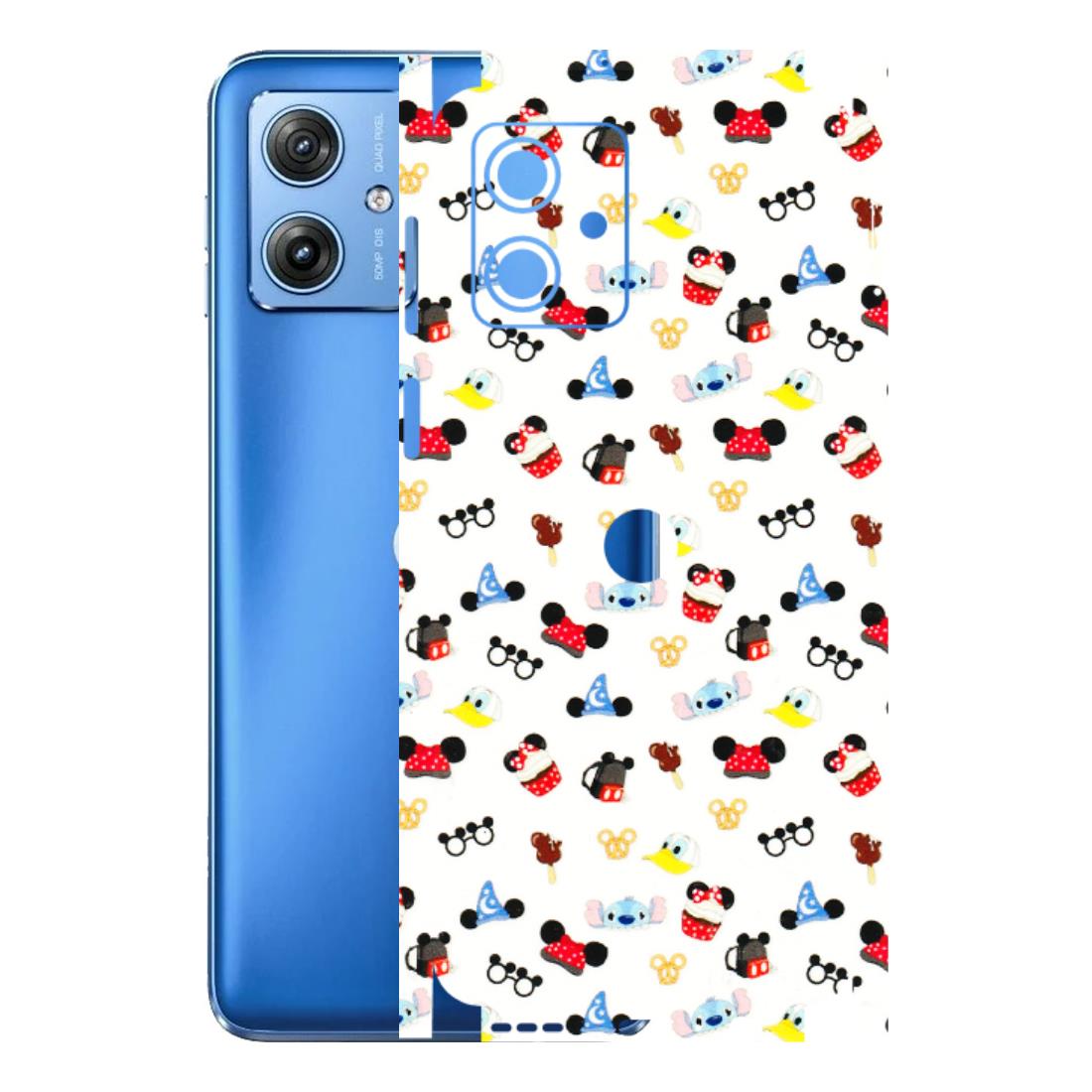 Motorola Phone Skins (All Models) - Minnie Mouse & Donald Doodles s - 3D Embossed Finish (L-194) Motorola G64 (5G)