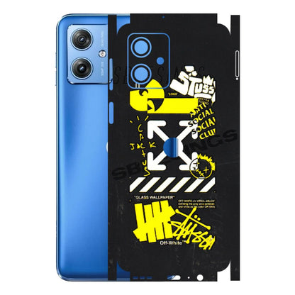 Motorola Phone Skins (All Models) - Anti Social Graffiti - 3D Embossed Finish (L-198) Motorola G64 (5G)