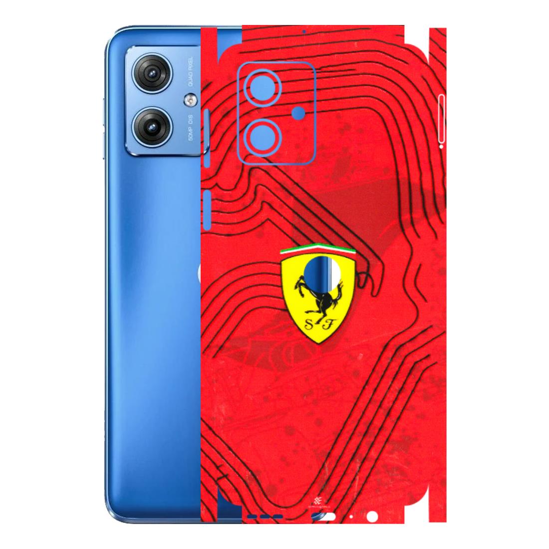Motorola Phone Skins (All Models) - Red Ferrari Logo Stylish - 3D Embossed Finish (L-238) Motorola G64 (5G)