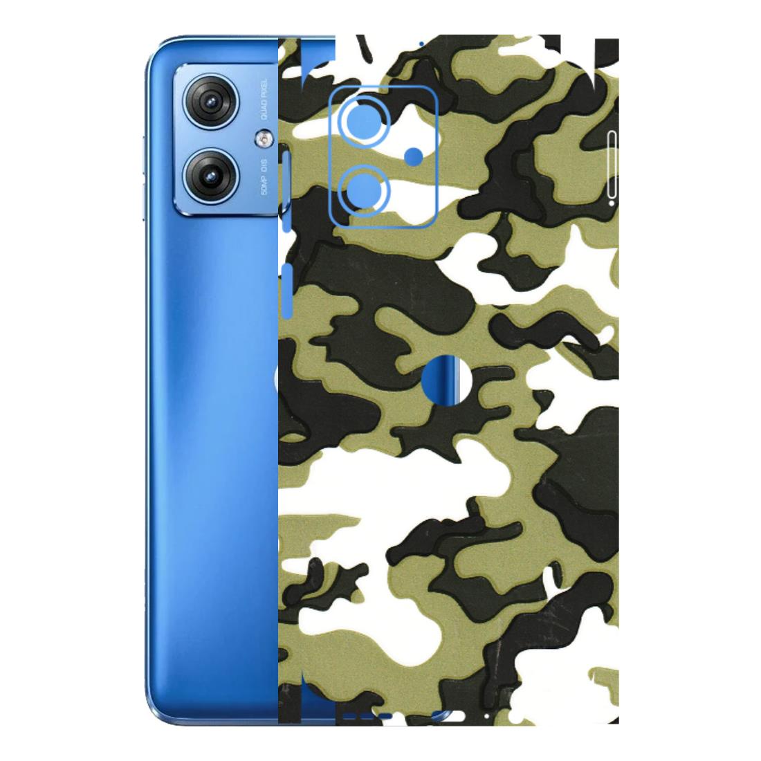 Motorola Phone Skins (All Models) - Camouflages White And Green - 3D Embossed Finish (L-243) Motorola G64 (5G)