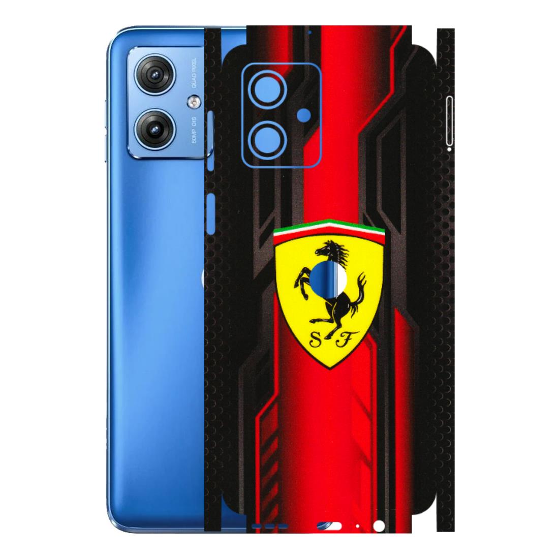 Motorola Phone Skins (All Models) - Black Ferrari Logo - 3D Embossed Finish (L-253) Motorola G64 (5G)