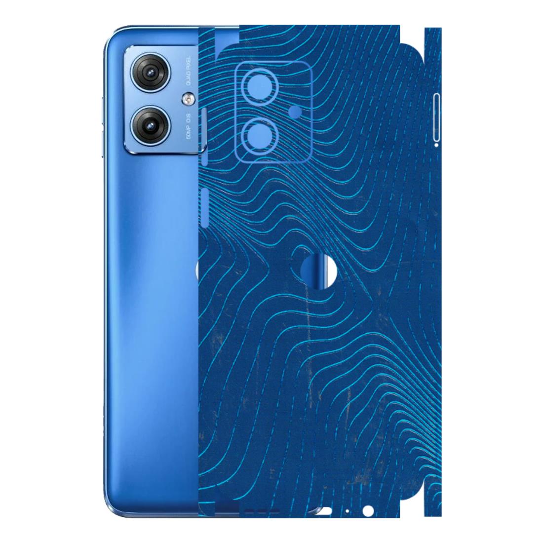 Motorola Phone Skins (All Models) - Abstract Blue Line Map - 3D Embossed Finish (L-272) Motorola G64 (5G)