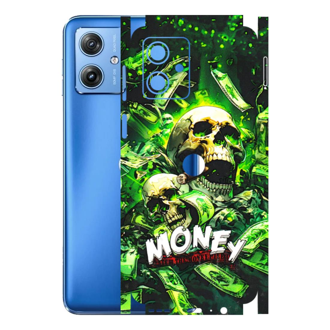 Motorola Phone Skins (All Models) - Skull Money - 3D Embossed Finish (L-303) Motorola G64 (5G)