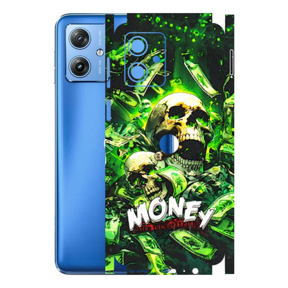 Motorola Phone Skins (All Models) - Skull Money - 3D Embossed Finish (L-303) Motorola G64 (5G)