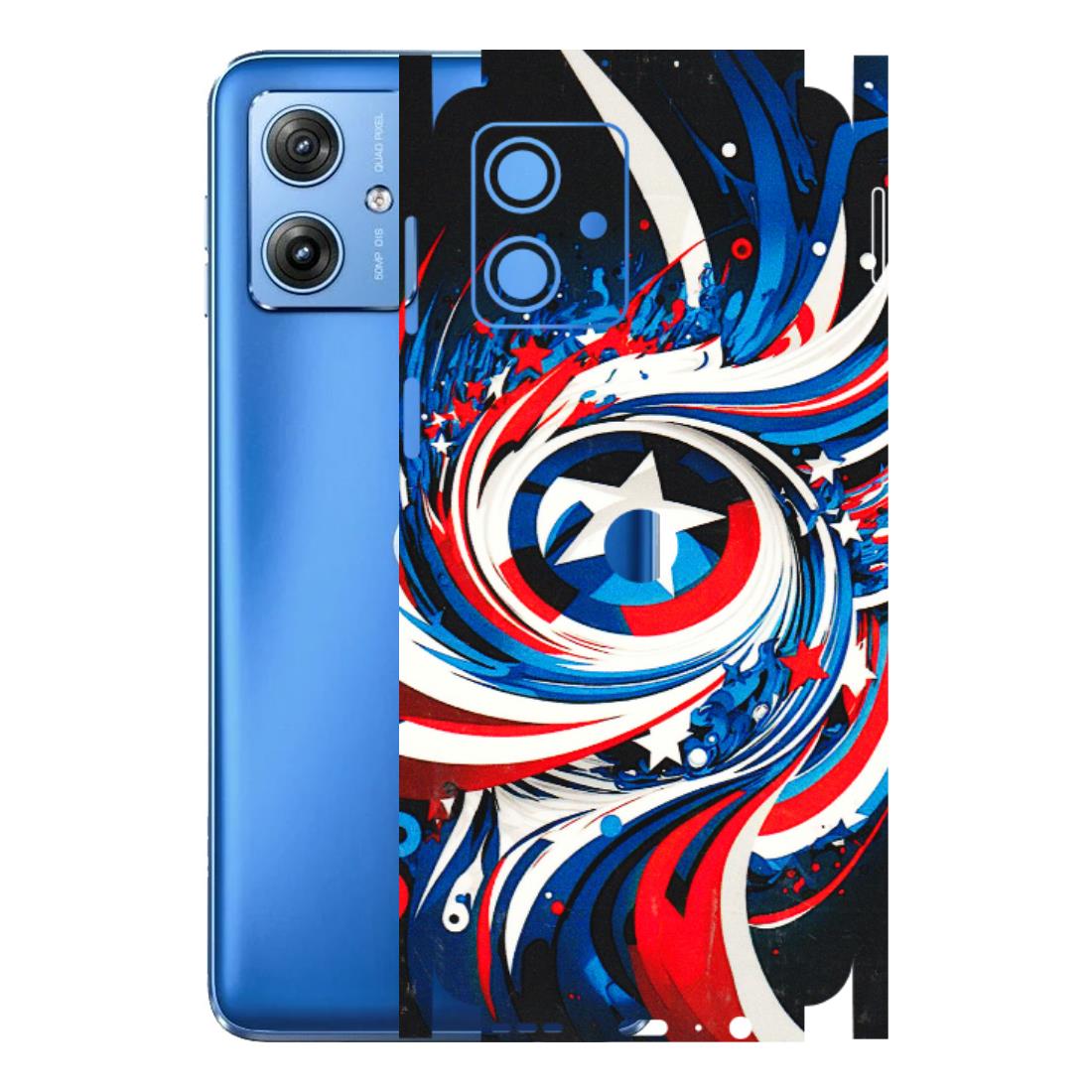 Motorola Phone Skins (All Models) - Captain America Logo - 3D Embossed Finish (L-307) Motorola G64 (5G)