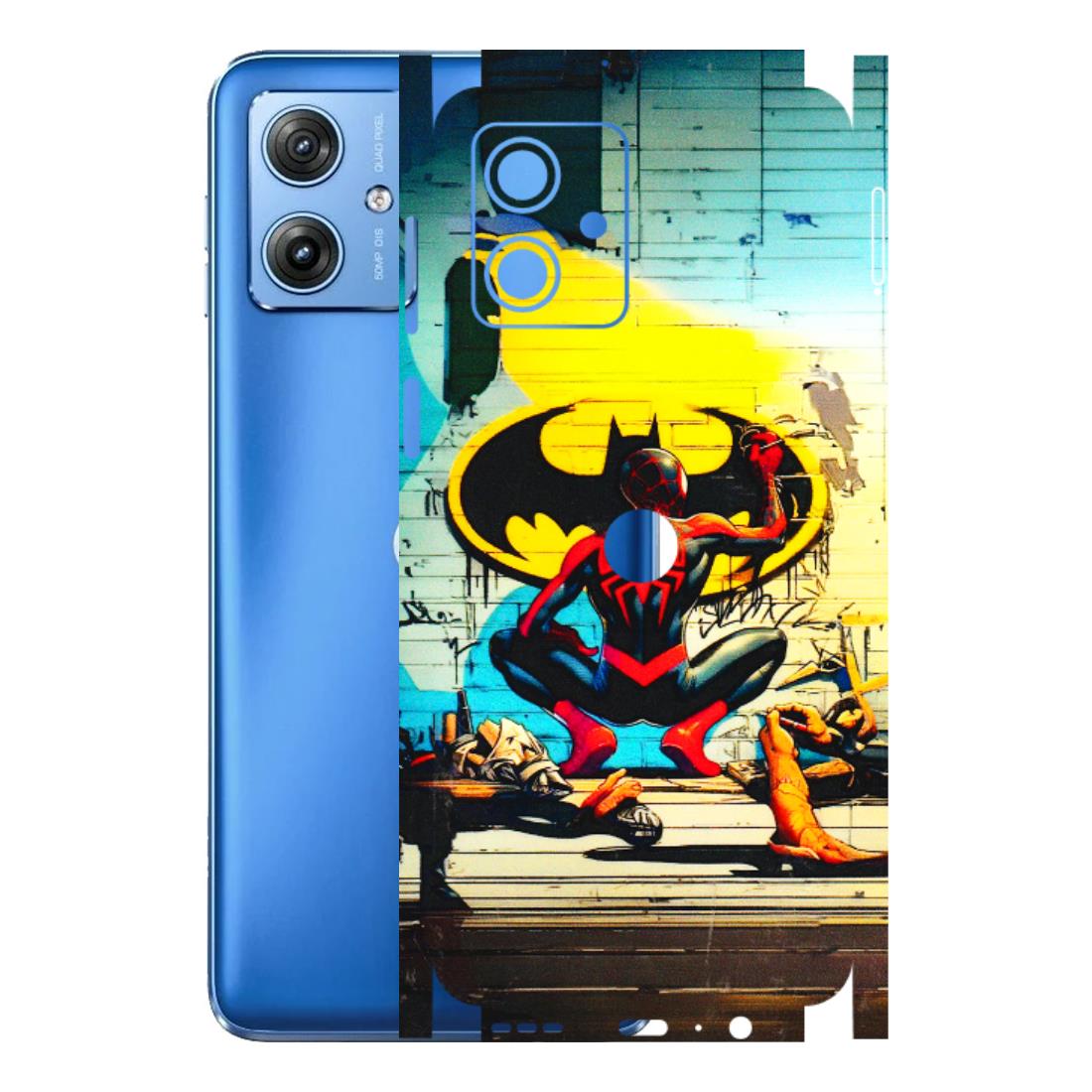 Motorola Phone Skins (All Models) - New Spiderman Bat Logo - 3D Embossed Finish (L-309) Motorola G64 (5G)