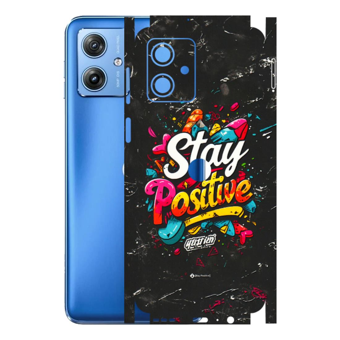 Motorola Phone Skins (All Models) - Stay Positive Black - 3D Embossed Finish (L-31) Motorola G64 (5G)