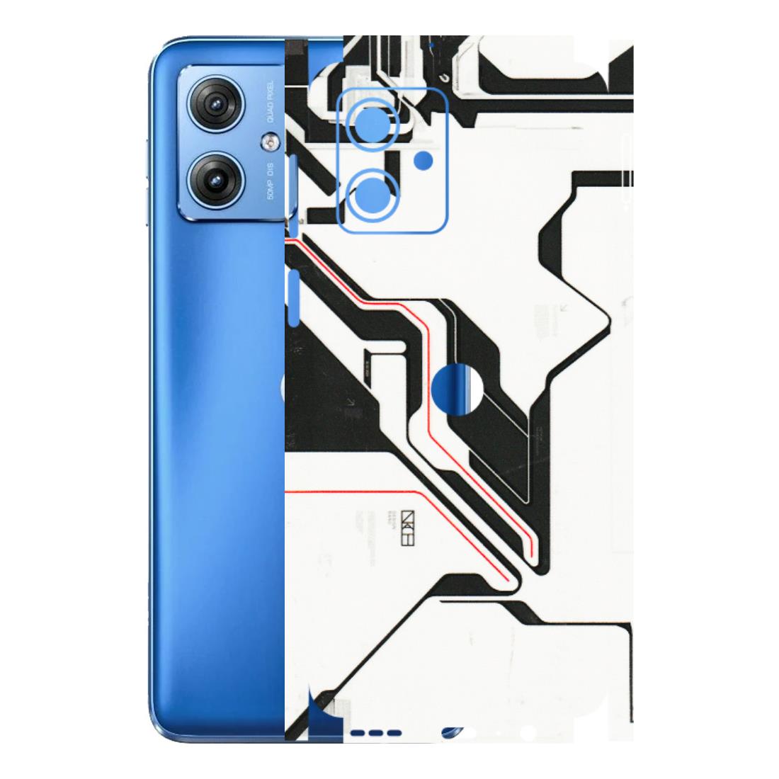 Motorola Phone Skins (All Models) - White Techy Logo - 3D Embossed Finish (L-312) Motorola G64 (5G)
