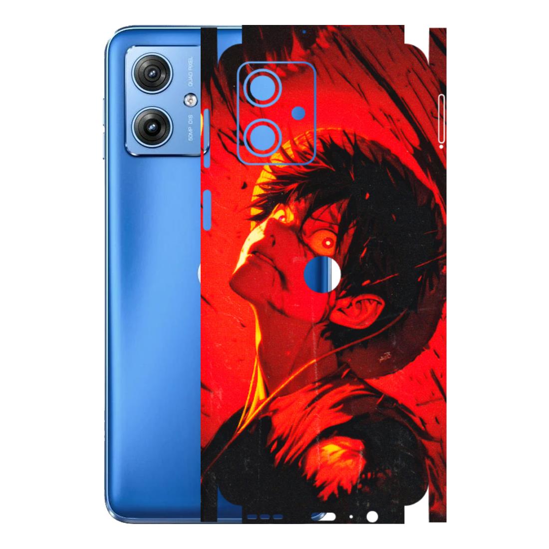 Motorola Phone Skins (All Models) - D.Luffy Power Up One Piece Anime - 3D Embossed Finish (L-326) Motorola G64 (5G)