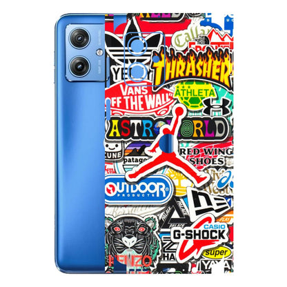 Motorola Phone Skins (All Models) - Multi Brands Sticker Graffiti - 3D Embossed Finish (L-37) Motorola G64 (5G)