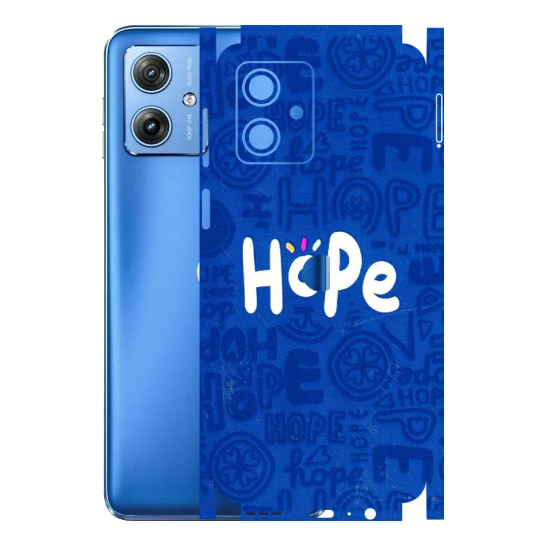 Motorola Phone Skins (All Models) - Hope Doodles Blue - 3D Embossed Finish (L-43) Motorola G64 (5G)