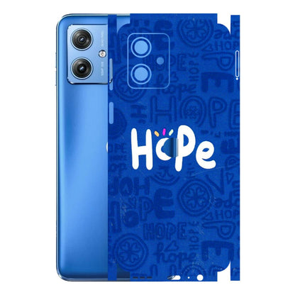 Motorola Phone Skins (All Models) - Hope Doodles Blue - 3D Embossed Finish (L-43) Motorola G64 (5G)