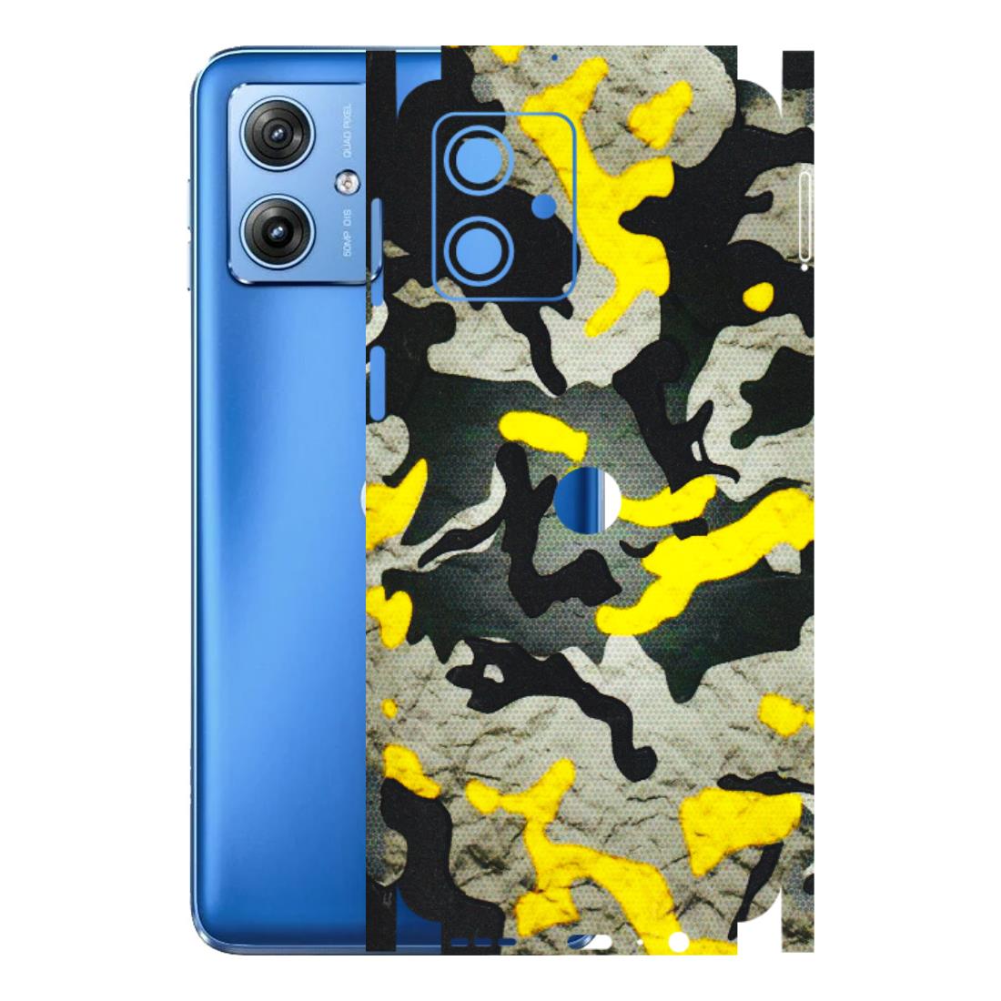Motorola Phone Skins (All Models) - Yellow Camouflage - 3D Embossed Finish (L-61) Motorola G64 (5G)