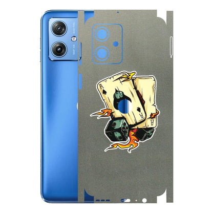 Motorola Phone Skins (All Models) - Grey Cards Of Ace - 3D Embossed Finish (L-77) Motorola G64 (5G)