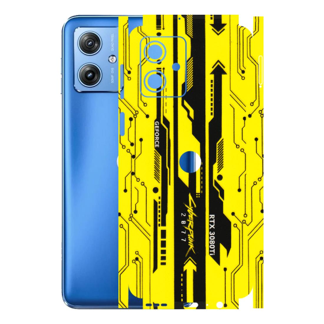 Motorola Phone Skins (All Models) - Yellow Cyberpunk - 3D Embossed Finish (L-93) Motorola G64 (5G)
