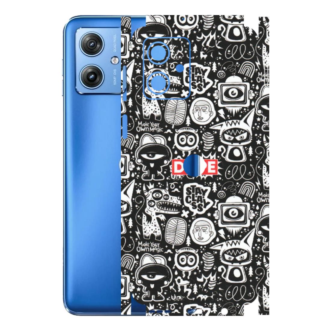 Motorola Phone Skins (All Models) - Dope Stay Classy Black Doodles - Matte Finish (M-126) Motorola G64 (5G)
