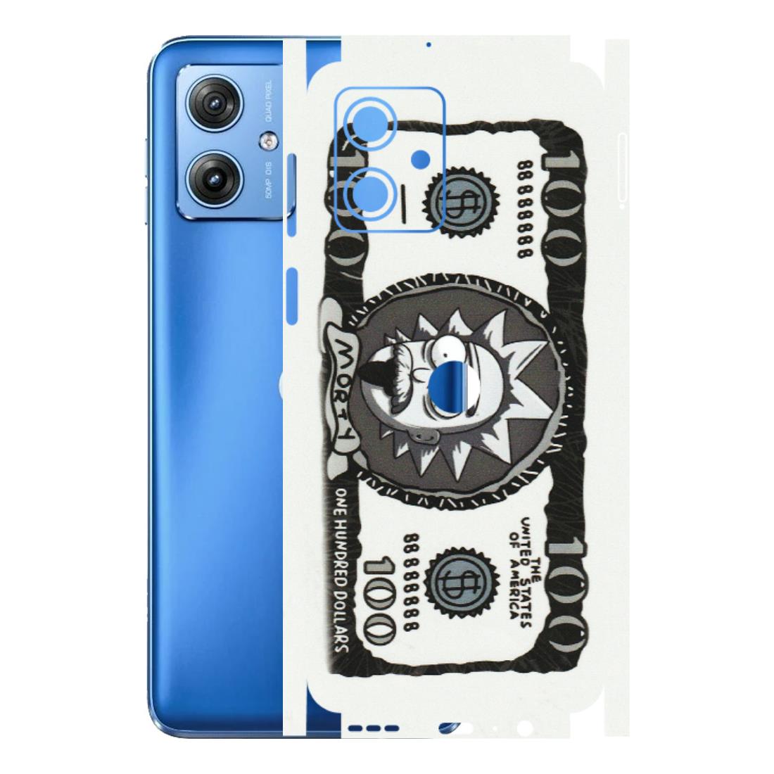 Motorola Phone Skins (All Models) - Rick And Morty Hundred Dollar Anime - Matte Finish (M-161) Motorola G64 (5G)