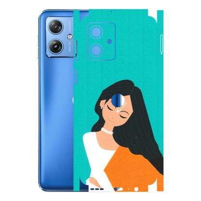 Motorola Phone Skins (All Models) - Radhe Radhe With Hindu Symbol - Matte Finish (M-164) Motorola G64 (5G)
