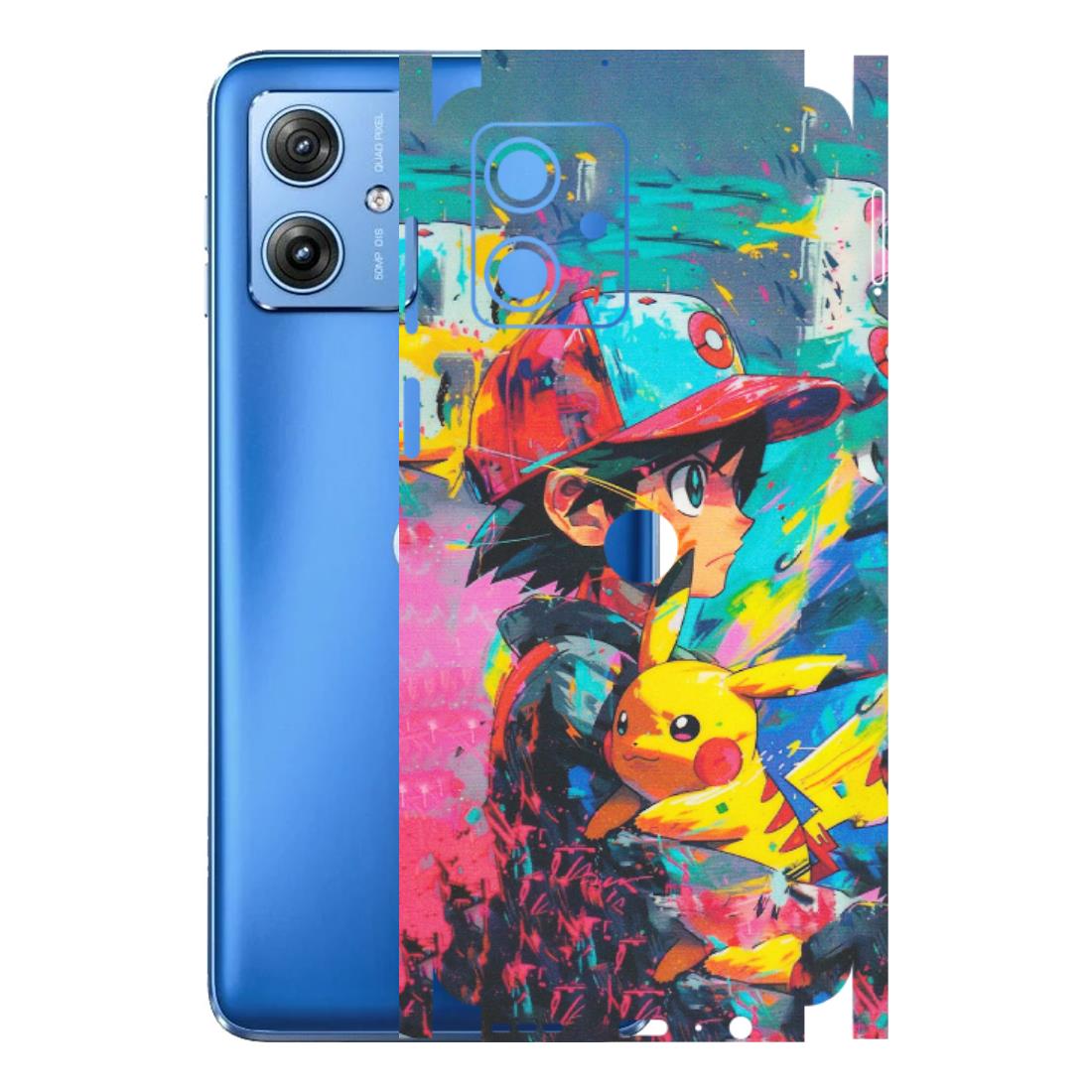 Motorola Phone Skins (All Models) - Ash & Pikachu - Matte Finish (M-26) Motorola G64 (5G)