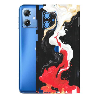 Motorola Phone Skins (All Models) - Black Red White Paint Splash Fusion - Matte Finish (M-56) Motorola G64 (5G)