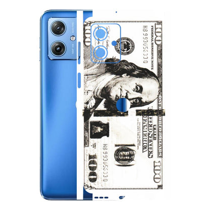 Motorola Phone Skins (All Models) - 100 Dollar Currency - Transparent Finish (T-01) Motorola G64 (5G)