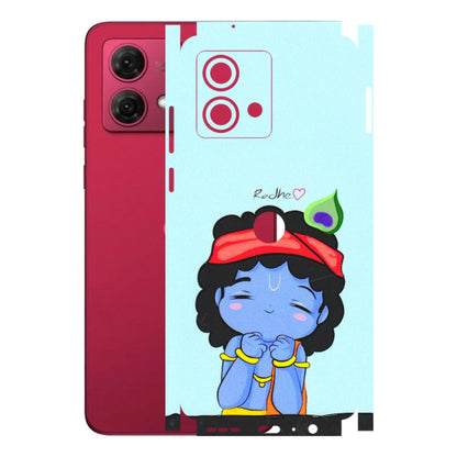 Motorola Phone Skins (All Models) - Radhe Radhe Cute Toon - 3D Embossed Finish (L-05) Motorola G84 (5G)