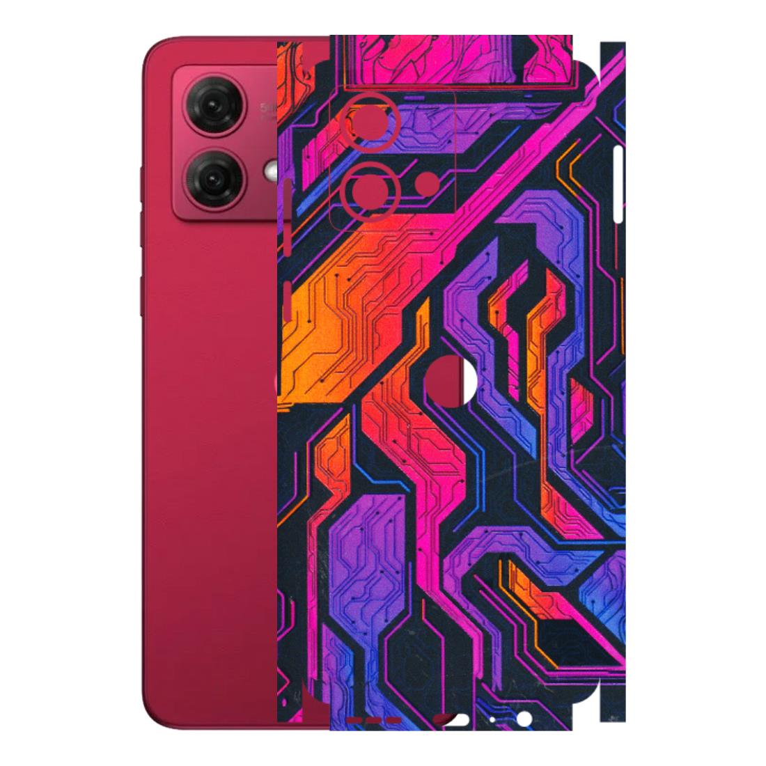 Motorola Phone Skins (All Models) - Tech Circuits Futuristic - 3D Embossed Finish (L-07) Motorola G84 (5G)