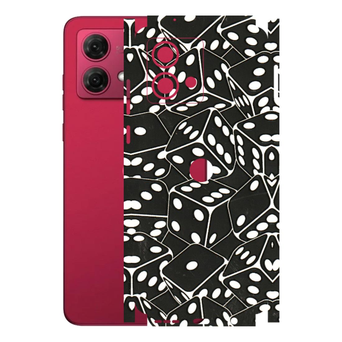 Motorola Phone Skins (All Models) - Big Black Dices - 3D Embossed Finish (L-106) Motorola G84 (5G)