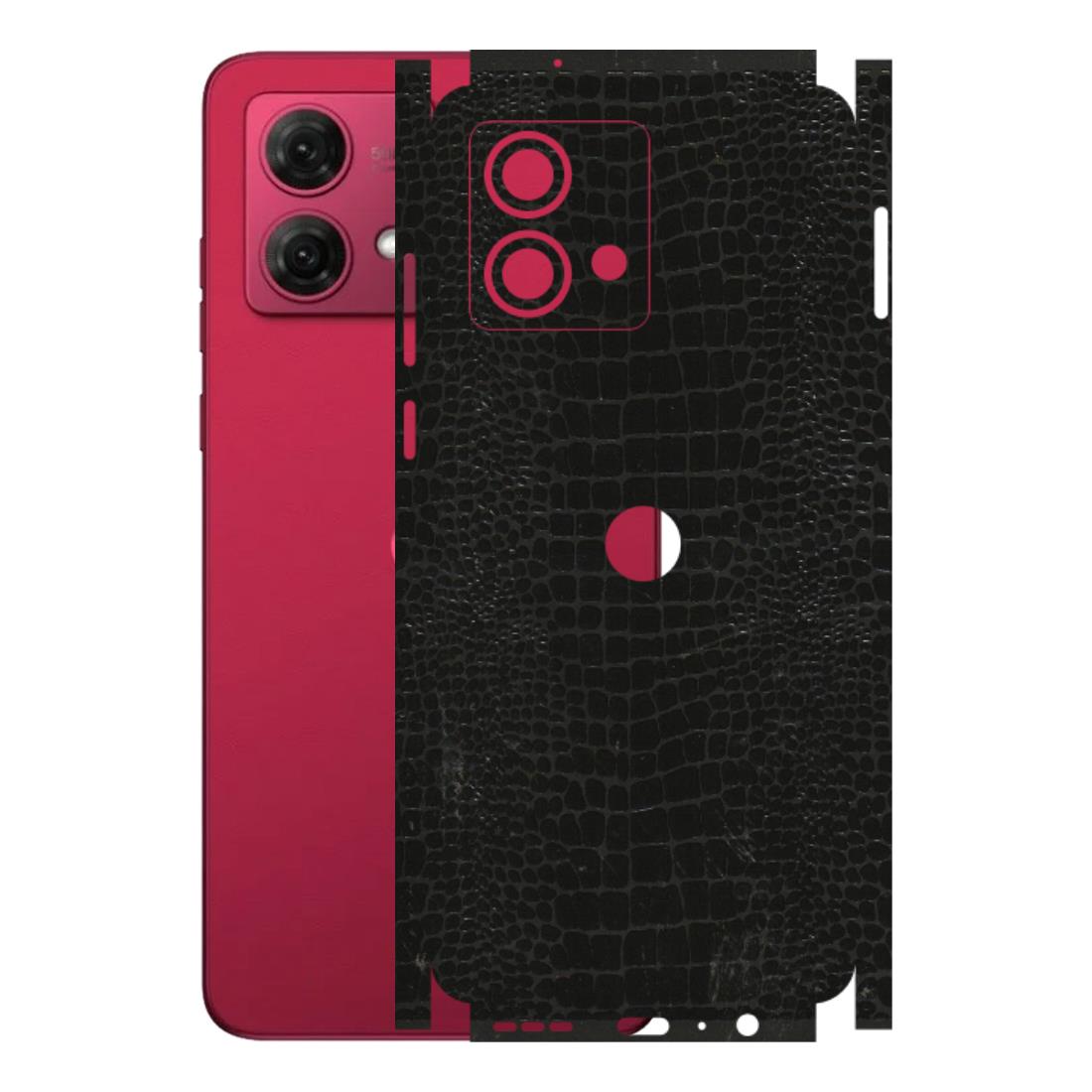 Motorola Phone Skins (All Models) - Snake Leather Black - 3D Embossed Finish (L-107) Motorola G84 (5G)