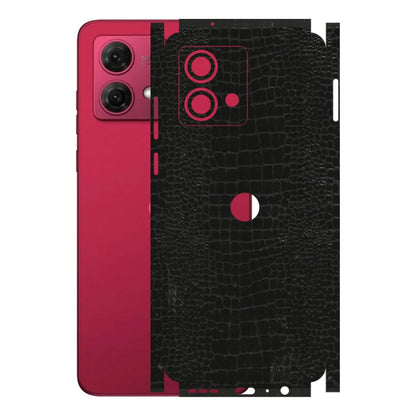 Motorola Phone Skins (All Models) - Snake Leather Black - 3D Embossed Finish (L-107) Motorola G84 (5G)