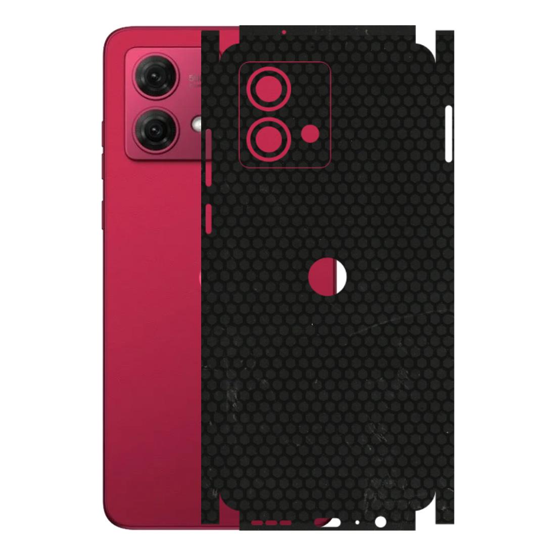 Motorola Phone Skins (All Models) - Black honeycomb - 3D Embossed Finish (L-114) Motorola G84 (5G)