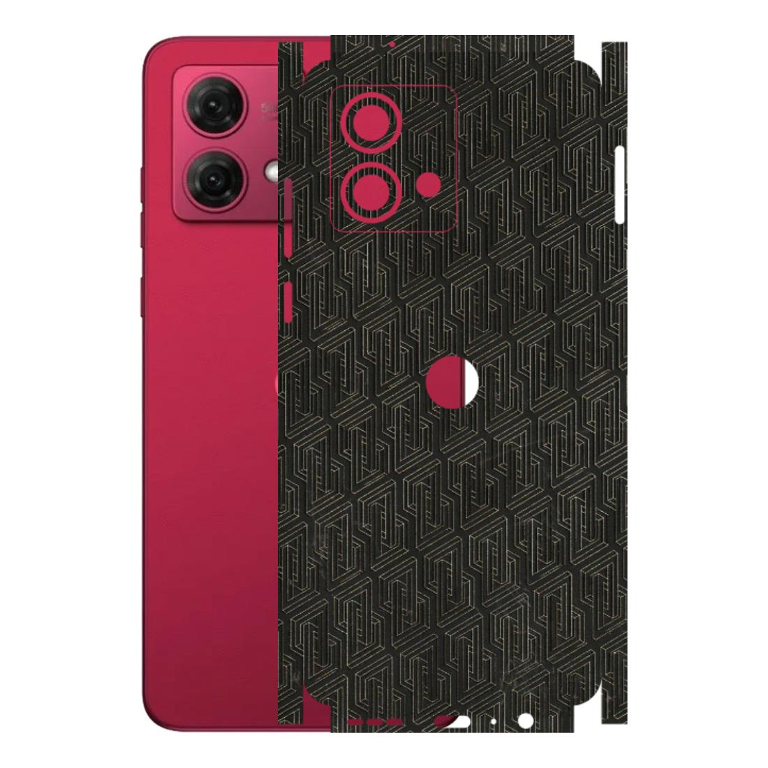 Motorola Phone Skins (All Models) - Black Abstract Pattern - 3D Embossed Finish (L-117) Motorola G84 (5G)