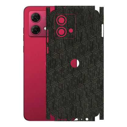 Motorola Phone Skins (All Models) - Black Abstract Pattern - 3D Embossed Finish (L-117) Motorola G84 (5G)