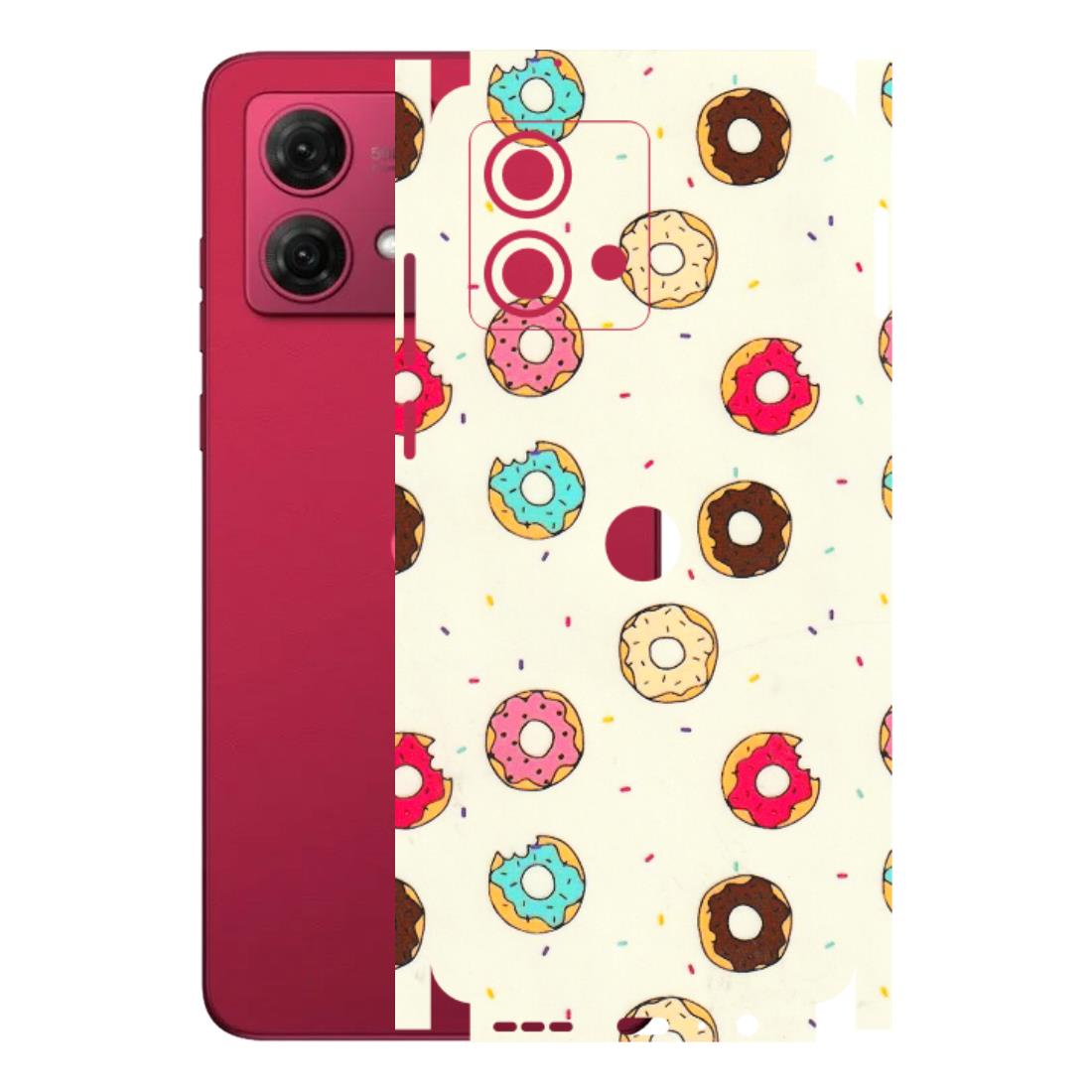 Motorola Phone Skins (All Models) - Mini Donuts Doodle Art - 3D Embossed Finish (L-122) Motorola G84 (5G)