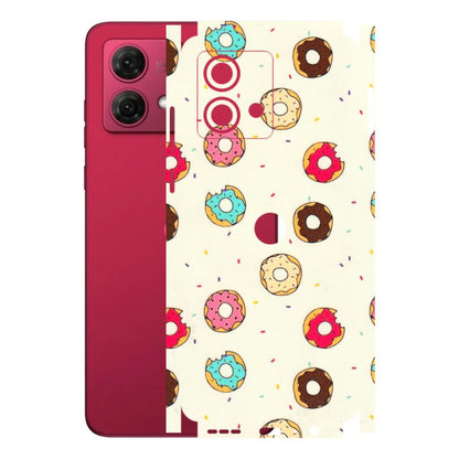 Motorola Phone Skins (All Models) - Mini Donuts Doodle Art - 3D Embossed Finish (L-122) Motorola G84 (5G)