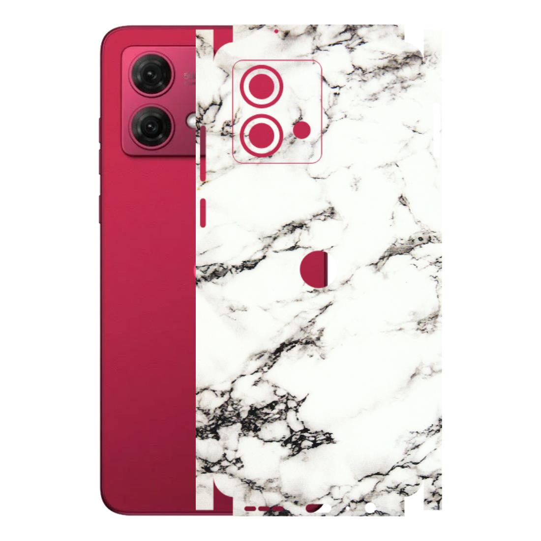 Motorola Phone Skins (All Models) - Black and White Marble Texture - 3D Embossed Finish (L-124) Motorola G84 (5G)