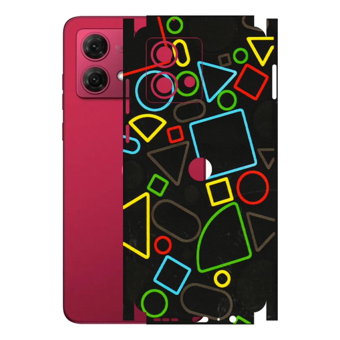 Motorola Phone Skins (All Models) - Black Shapes - 3D Embossed Finish (L-131) Motorola G84 (5G)