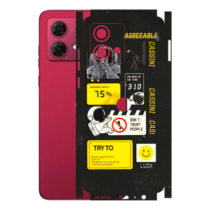 Motorola Phone Skins (All Models) - Black Cassini - 3D Embossed Finish (L-161) Motorola G84 (5G)