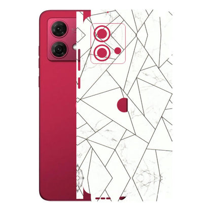Motorola Phone Skins (All Models) - Luxury White Marble Effect - 3D Embossed Finish (L-168) Motorola G84 (5G)