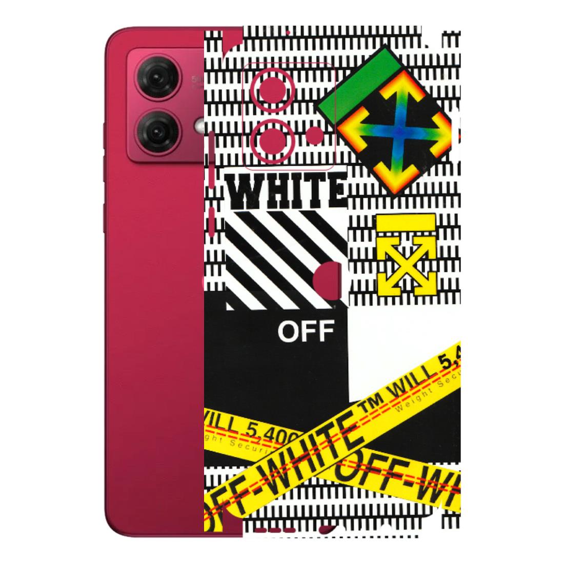 Motorola Phone Skins (All Models) - White Off Abstract - 3D Embossed Finish (L-172) Motorola G84 (5G)