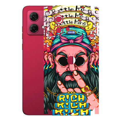 Motorola Phone Skins (All Models) - Battle King Dude Face - 3D Embossed Finish (L-178) Motorola G84 (5G)