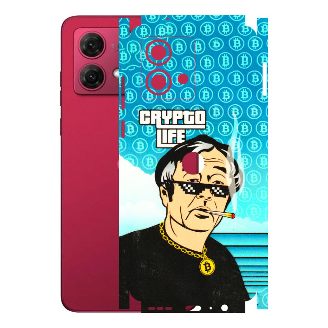 Motorola Phone Skins (All Models) - Crypto Thug Life - 3D Embossed Finish (L-179) Motorola G84 (5G)